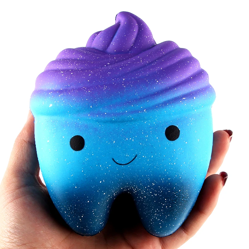 

11.8CM Jumbo Squishy Rainbow Tooth Slow Rising Kawaii Catoon Phone Strap DIY Pendant Squeeze Bread Cake Toys Gift wholesales