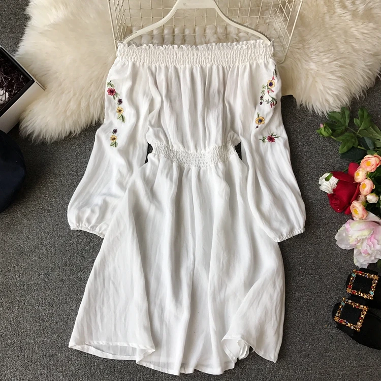 Женское платье с вышивкой ALPHALMODA повседневное весеннее длинными рукавами и