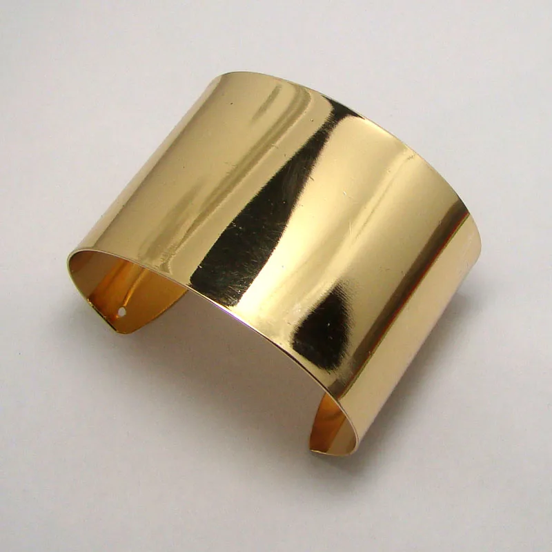 Горячая сталь 50 мм широкий полированный простой браслет на запястье летний