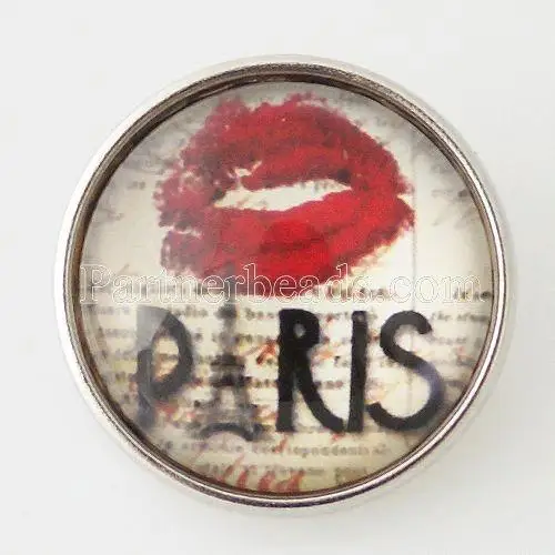 10 шт./партия стеклянные печатные женские защелкивающиеся кнопки-подвески