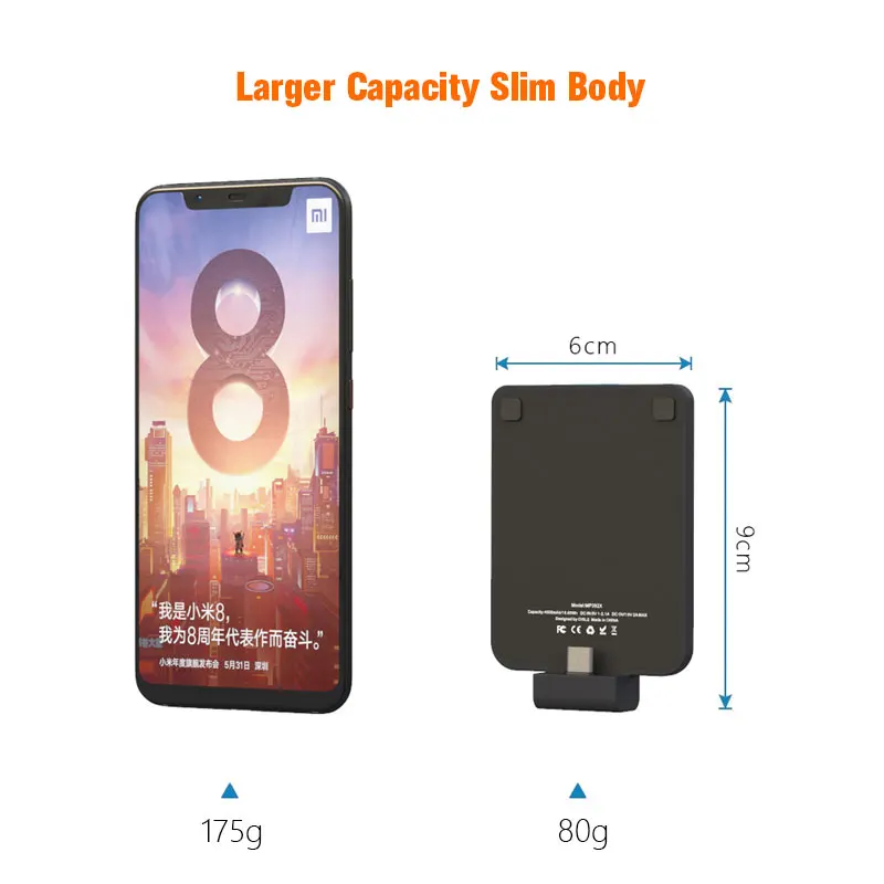 Фото Внешний аккумулятор, зарядное устройство, чехол для Xiaomi Redmi Note 7 Type-C, портативное зарядное устройство для Redmi K20 Pro, тонкий внешний аккумулятор №2