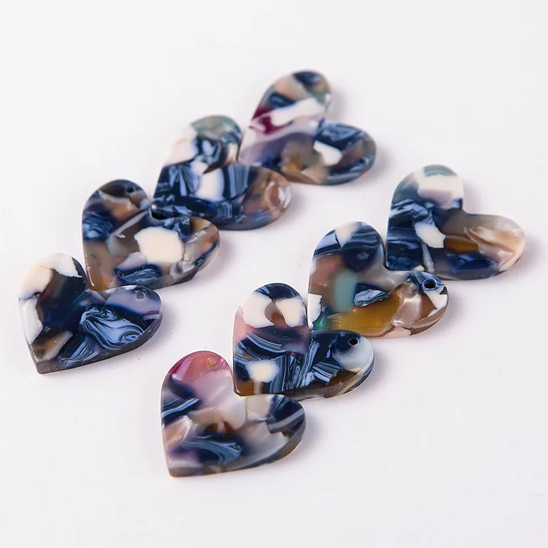 CSX-11 Heart Acetate Cabochon Gems For Native American Beaded Earring with a holes 23x20MM 30PCS/LOT am TAIDIAN - Цвет: CSX-11