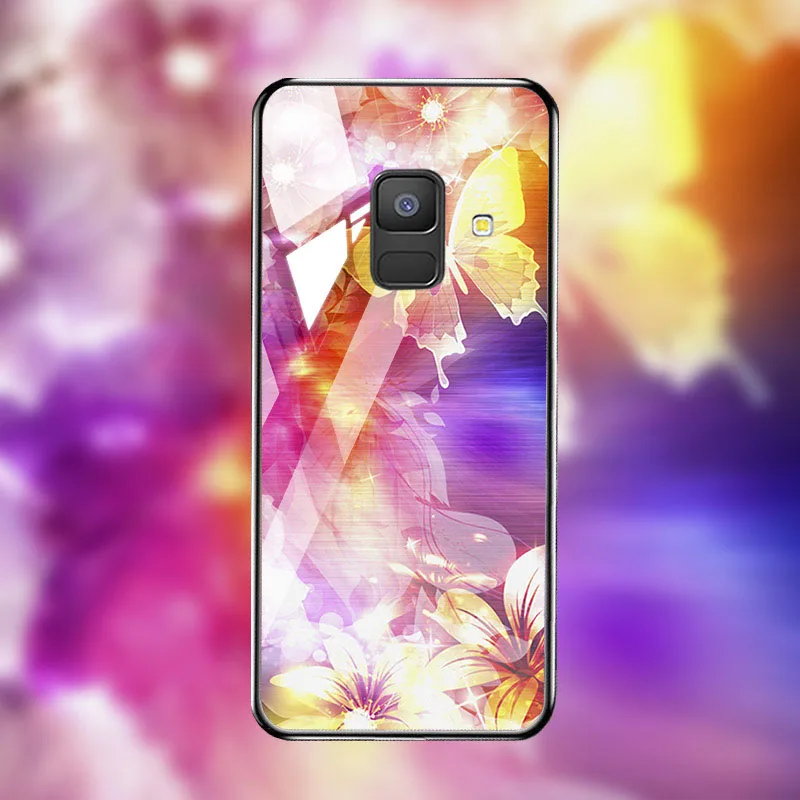 M026 Soaptree чехол из закаленного стекла для samsung Galaxy A8 A6 Plus чехол s Star Space мультфильм для samsung A8 A730F A530F чехол бампер - Цвет: M026