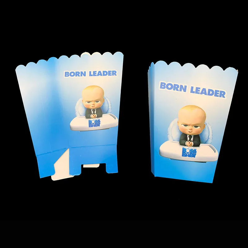 6 шт./лот детская Boss тема попкорн коробки ребенок босс День Рождения украшения