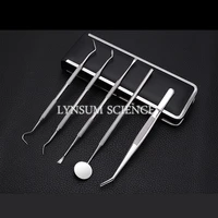 5 in 1 stainless steel dental orthodontic instruments tooth mouth mirror probe scaler calculus remover for teeth care