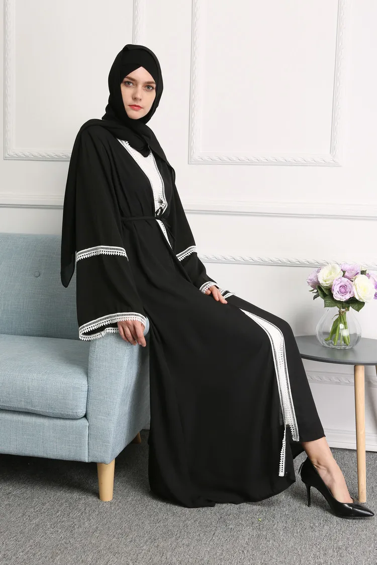 Женский длинный рукав исламский турецкий халат Мусульманский платье модное