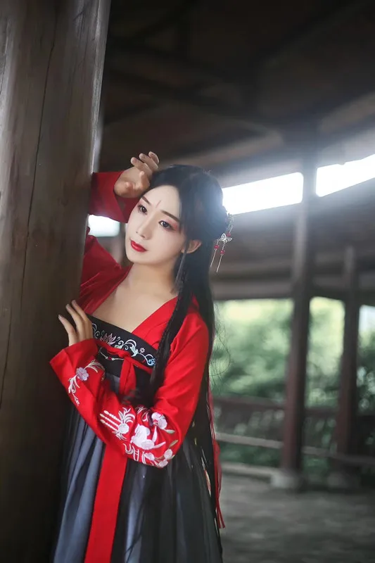Hanfu костюм для китайских танцев, традиционный сценический наряд для певцов, женское Старинное платье, народный фестиваль, одежда для выступлений DC1133