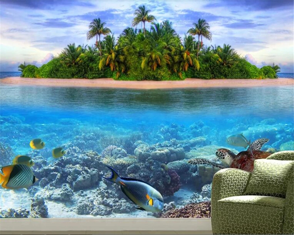 3D-обои beibehang с рисунком морского существа сказочного островка - купить по
