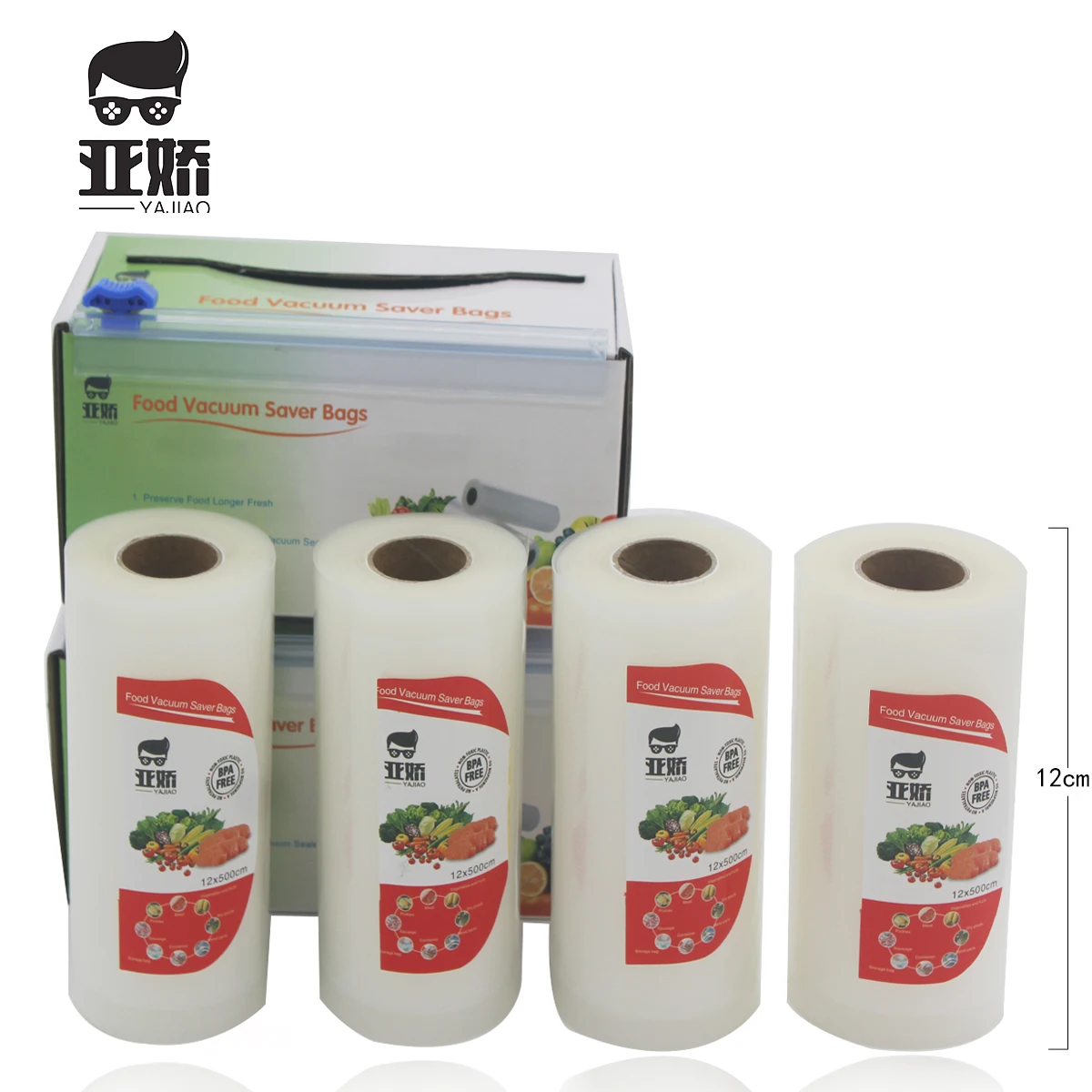YAJIAO 12*500 см Кухня Вакуумная Упаковка для продуктов с резки ящик ножей вакуум