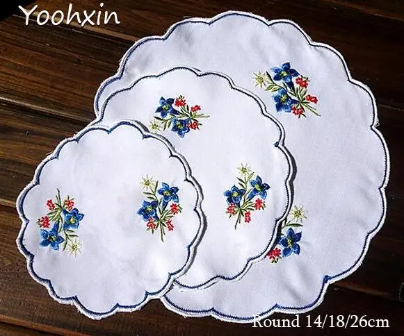 Modern lace satin table place mat cloth embroidery pad cup mug drink coaster glass placemat coffee tea doily dining kitchen | Дом и сад