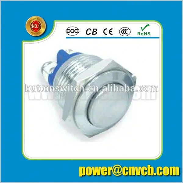 TY 1682 IP67 3A250VAC мгновенный на высокой круглой 16 мм антивандальный металлический