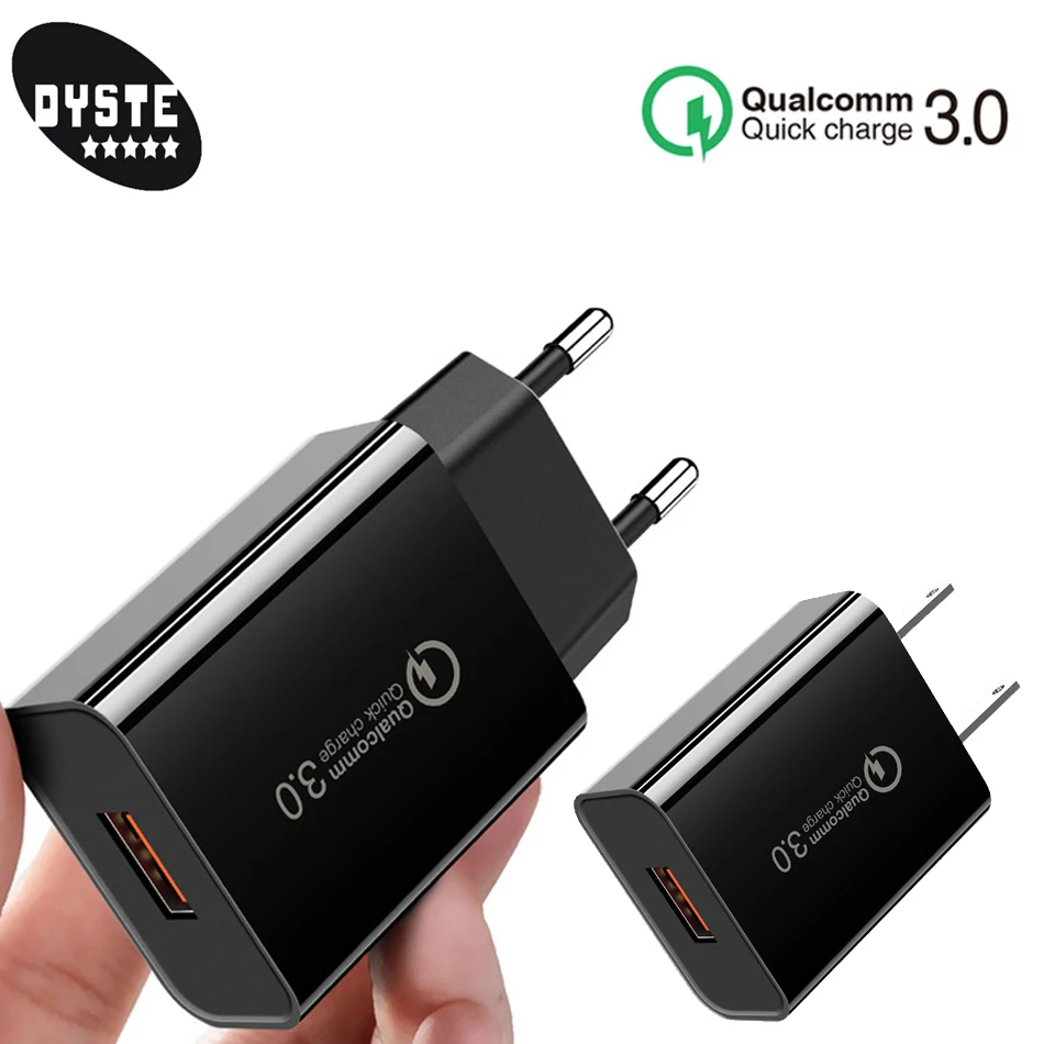 

Carregador Portatil Quick Charge 3.0 18W Fast USB Plus Travel Charger For LG G7 Sansung S8 S10 S9 plus Huawei Mate x 20 P20 lite
