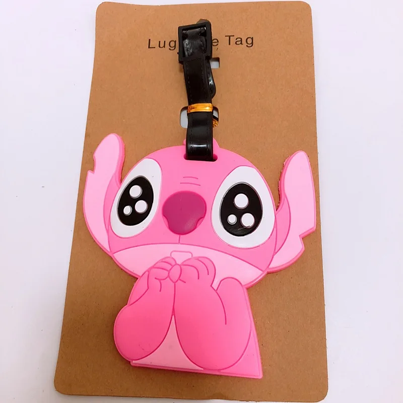 Бирка для чемодана Kawaii Stitch держатель с мультипликационным адресом силиконовая