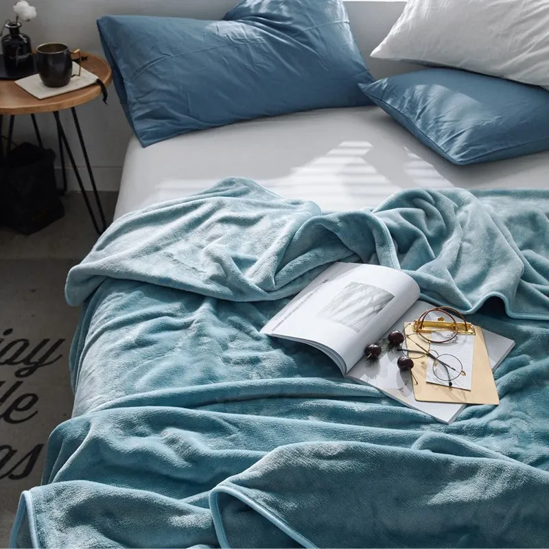 2018 new fashion warm blanket flannel bed cover sport night worker driver sheet light blocker B1021 Blue gray | Дом и сад