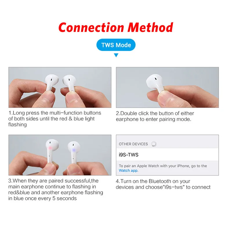 I9s TWS Bluetooth наушники стерео наушники Bluetooth гарнитура с зарядкой Pod беспроводные гарнитуры для всех смартфонов