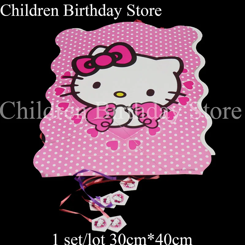 1 шт./лот Hello Kitty складные pinata тема День Рождения украшения baby shower смешные