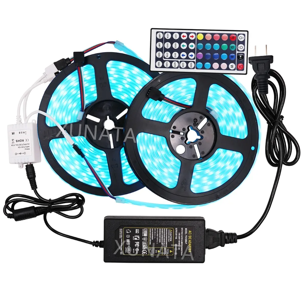 12 В RGB Светодиодная лента SMD5050 RGBW RGBWW 5 м 10 м водонепроницаемая светодиодная лента гибкий светодиодный пульт дистанционного управления+ адаптер ЕС светодиодный набор лент