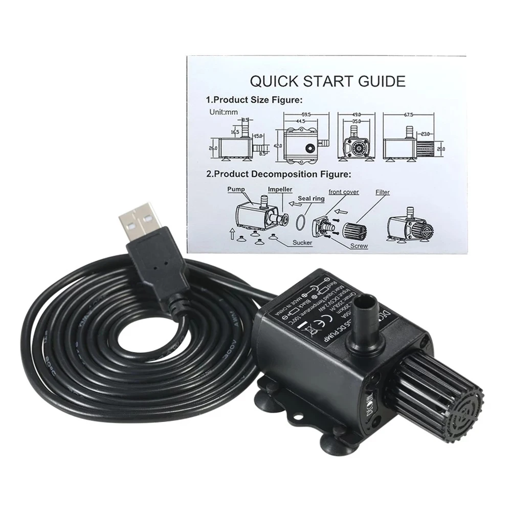 Мини DC5V бесщеточный USB фонтан для аквариума погружной насос холодного водного