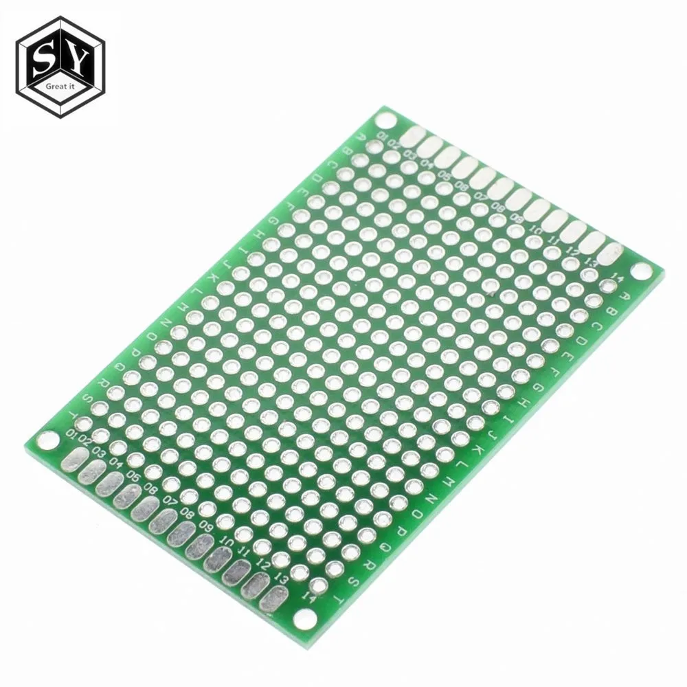 1 шт. 7x9 см Прототип PCB 7*9 см панель двойное покрытие/лужение PCB универсальная плата двухсторонняя PCB 2,54 мм доска Зеленая