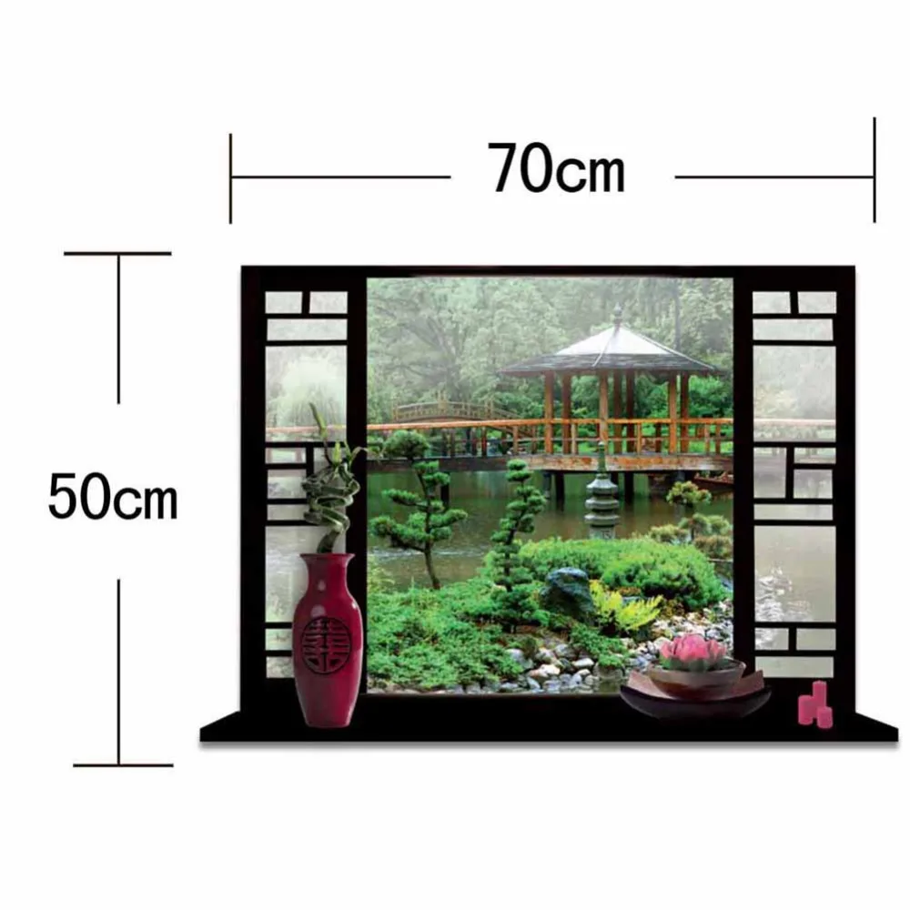 Новая наклейка на стену новый 3D ложный пейзаж фон для спальни окна стикер s