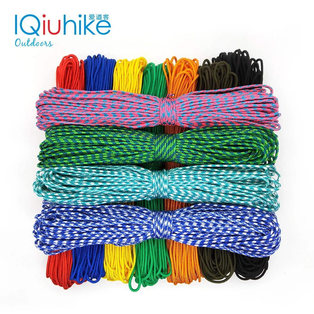 IQiuhike 100 цветов Paracord 2 мм футов 50 25 одна подставка веревка Paracorde шнур для