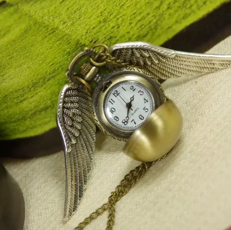 Часы капельки бесплатная доставка ожерелье с подвеской бронзовая Золотая цепь в