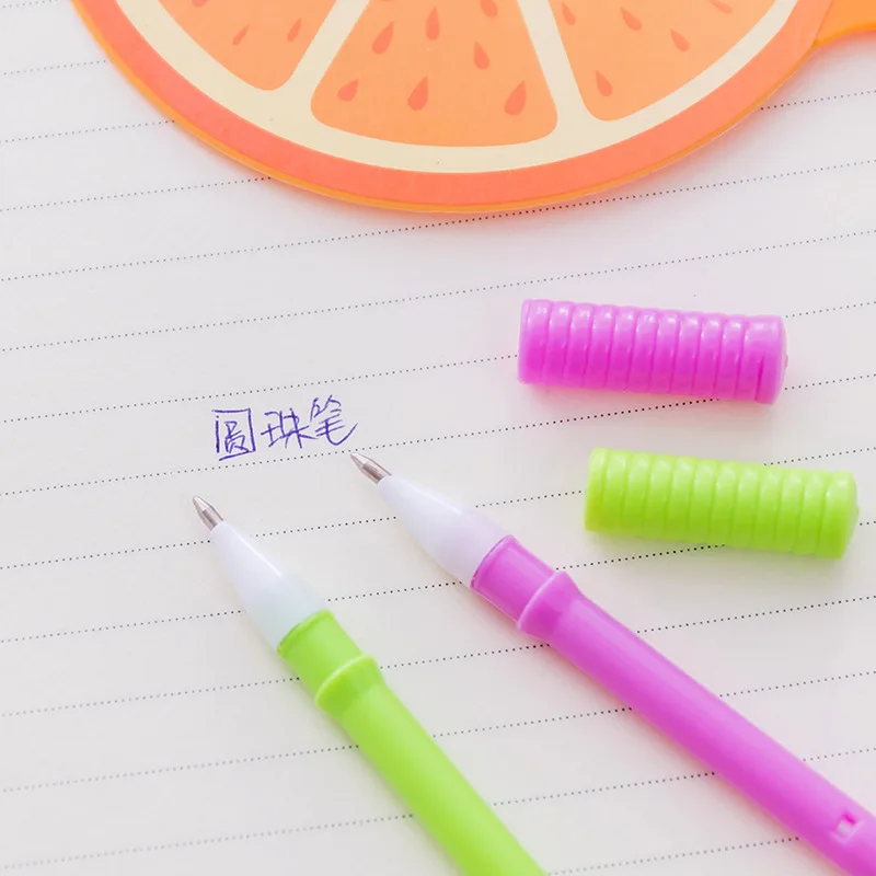 

36 pcs/lot Cartoon Animal Fan shape Ballpoint Pen Unicorn fruit Ball Pens For Kids gift school Writing supplies escolar