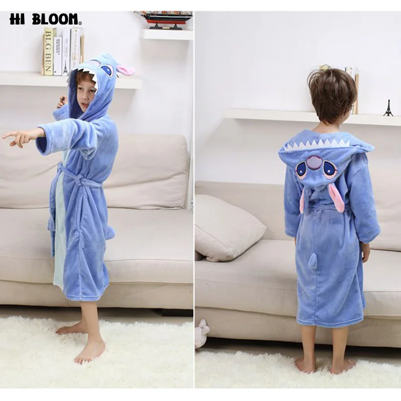 Детский банный халат Фланелевая одежда для купания с милыми рисунками животных