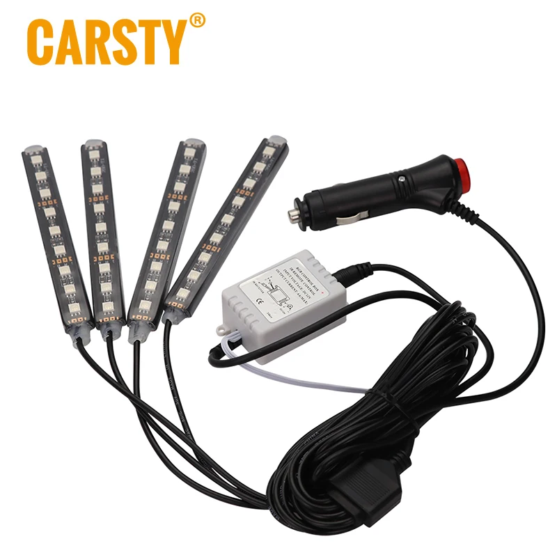 Carsty 2017 стайлинга автомобилей IP67 RGB Декоративные Атмосфера светодиодные лампы 12v