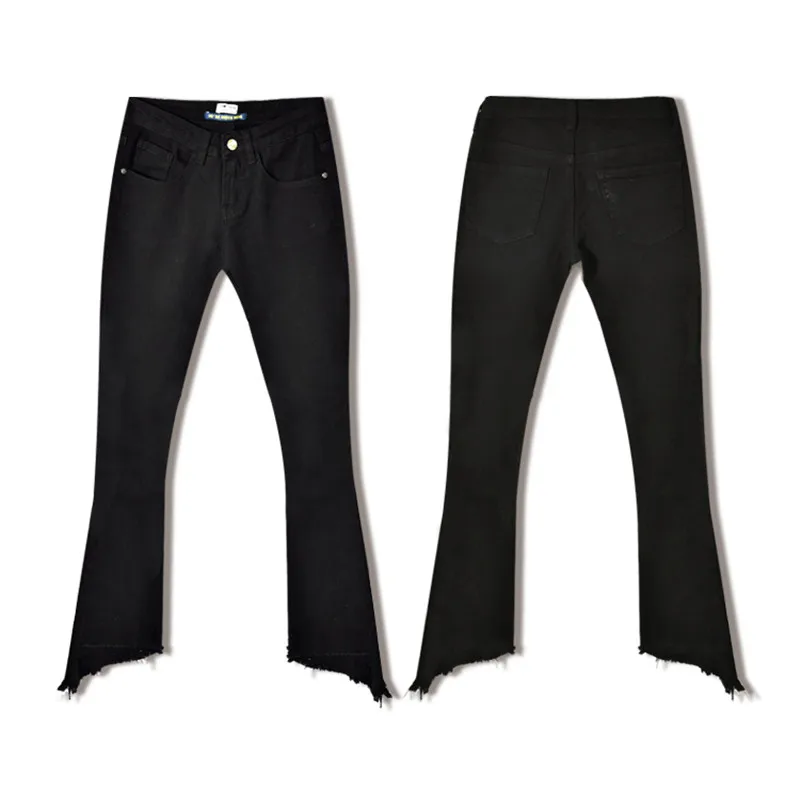 

Boot Cut Tassel Jeans Hot Sexy 2018 Boyfriend Jeans for Women Vintage Elasticity Pants