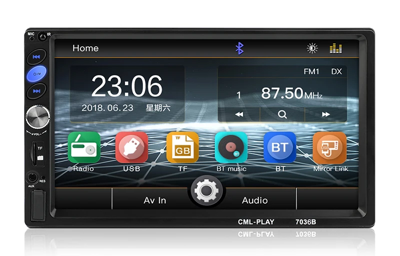Автомобильная стереосистема Bluetooth " HD сенсорный экран MP5 плеер Поддержка BT/FM/AUX/USB/SD зеркальный пульт дистанционного управления 2 din Авторадио