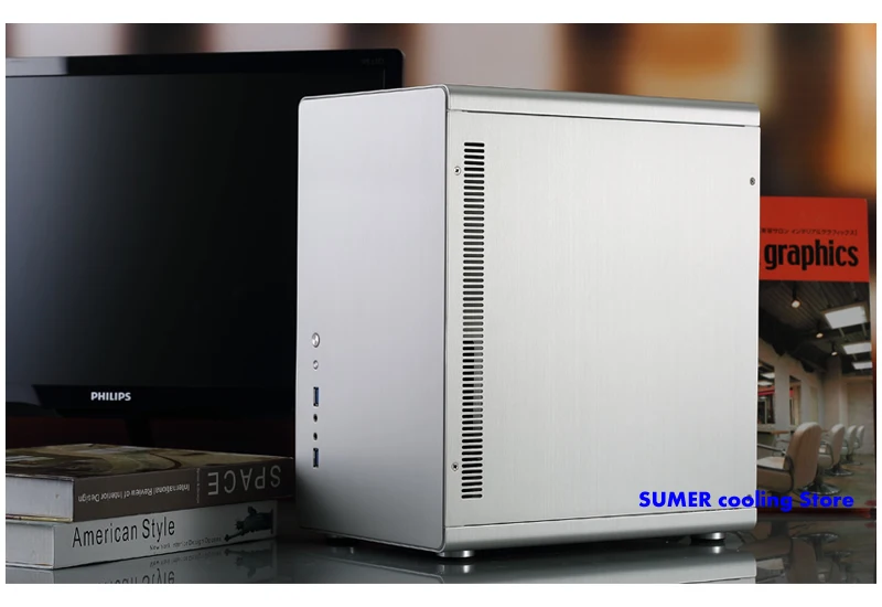 Jonsbo RM2 HTPC мини алюминиевое шасси, ATX маленький чехол для компьютера, поддержка ATX материнская плата по стандарту ATX блок питания