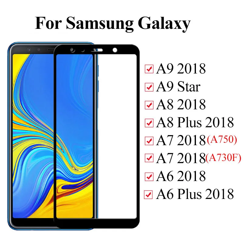 Закаленное стекло для samsung Galaxy A9 A8 A7 A6 plus Защитное стекло для samsung A9200 A750 A 9 8 6 Защитная пленка для экрана