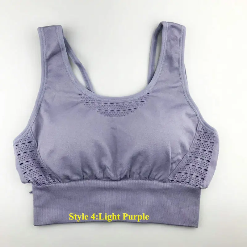 Light Purple4 Женский бесшовный спортивный бюстгальтер, 21 цвет, для спортзала, с перекрещивающимися ремешками сзади, для фитнеса, женские спортивные бюстгальтеры, для спортзала, для активного отдыха, для йоги, бюстгальтеры для бега, топы - Цвет: Light Purple4