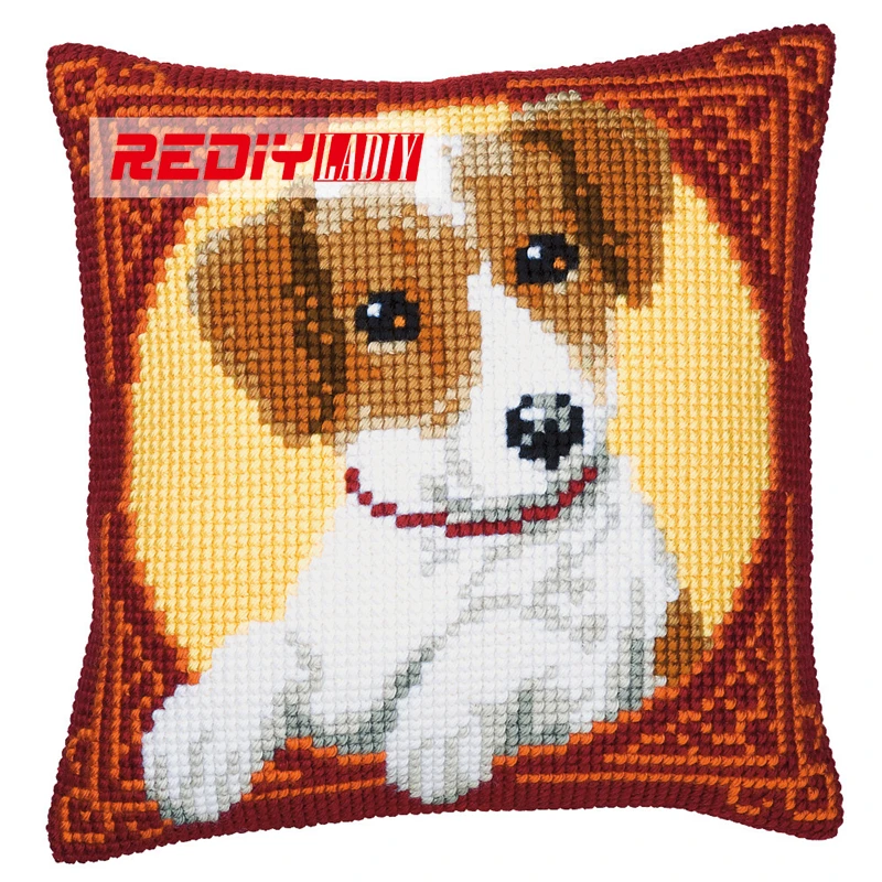 REDIY Вышивка крестом чехол для подушки спящий бульдог чехол для подушки акриловая пряжа DIY наборы для вышивки крестом предварительно напечатанные подушки в виде собак