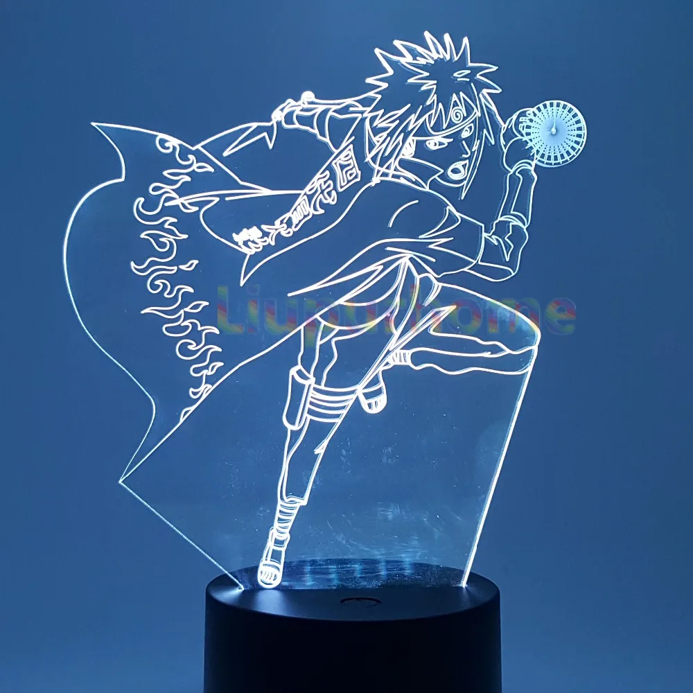 Наруто Minato 3D светодиодный меняющий цвет визуальная Иллюзия USB ночное освещение