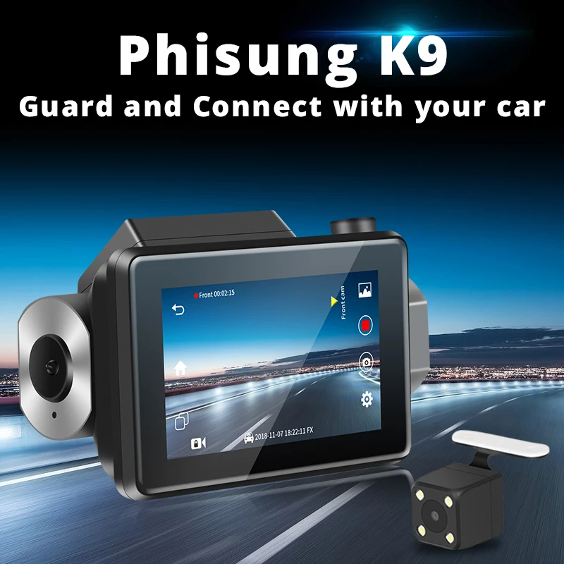 Автомобильный видеорегистратор K9 экран 3 0 дюйма Android 5 1080P | Автомобили и мотоциклы