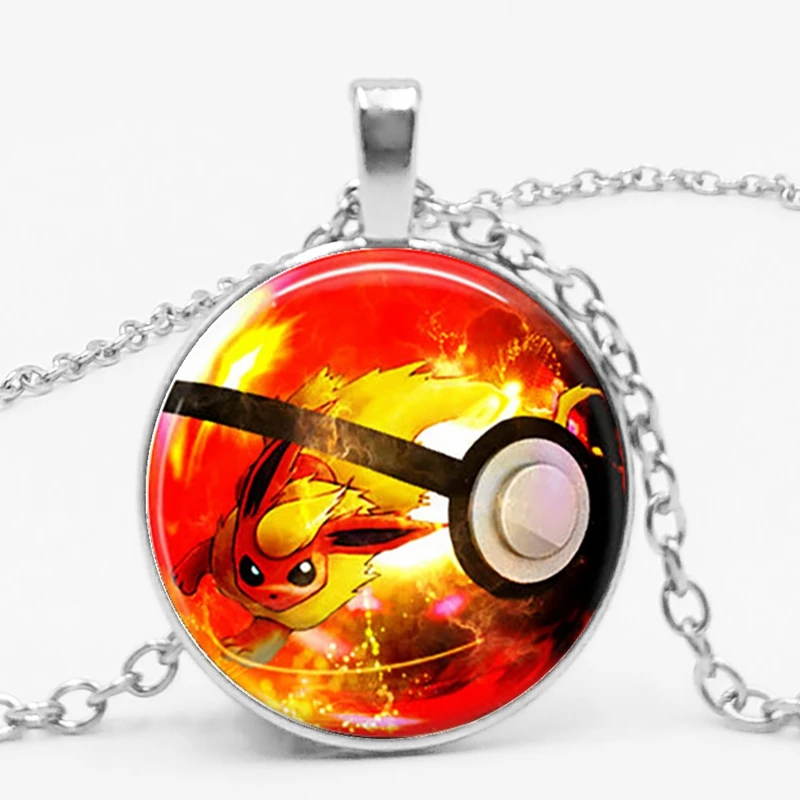 Vulpix стеклянный купол кулон ожерелье vaporion Pokemon Pokeball Детская Подвеска Ожерелье Go Mega подвеска ожерелье подарок дружбы