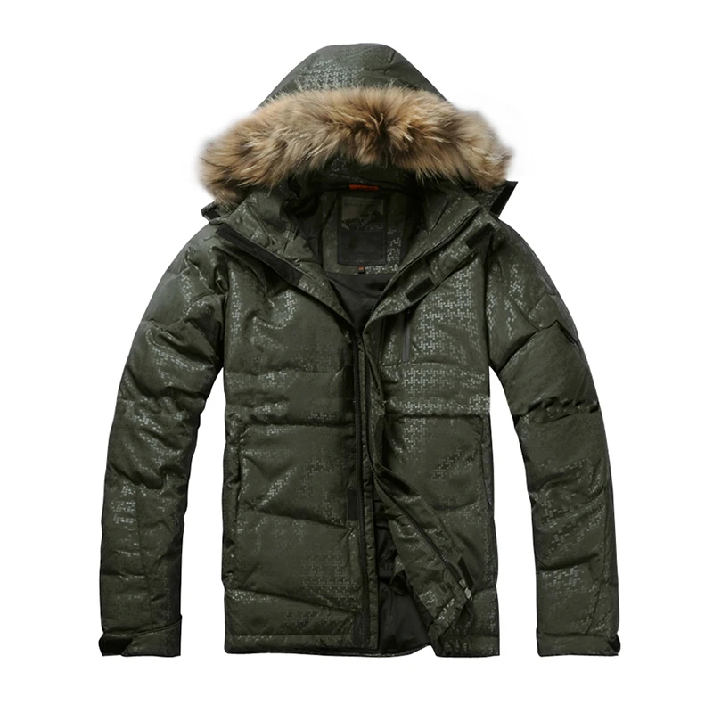 2022 High Quality Men Down Jacket Winter Down Coats 80% White Duck Down Real Raccoon Fur Men Warm Winter Jacket Free Shipping