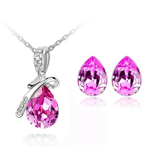 Комплект из колье и серёг с кристаллами|brand jewelry sets|fashion setjewelry sets |