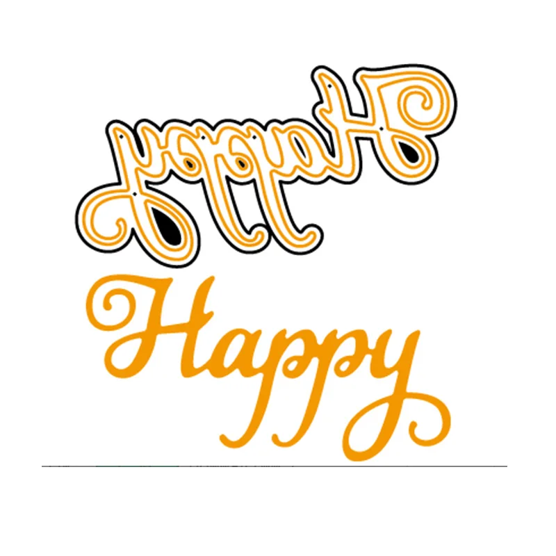

Happy Word Stencil Handcraft Metal Cutting Dies DIY Scrapbooking Crafts Supplies Embossing Paper Cards Making New 2018 Diecut