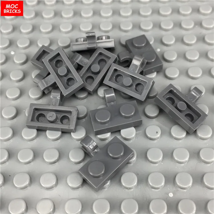 50 шт./лот MOC кирпичи 11476 1x2 пластина модифицированный центральный зажим в черный