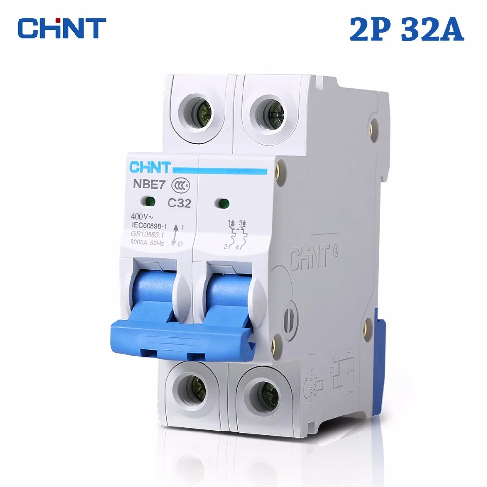 

2P 32A 230V 50HZ Mini Circuit Breaker MCB C32 C-type 36mm Overload And Short Circuit Protection DZ47 Moulded Case