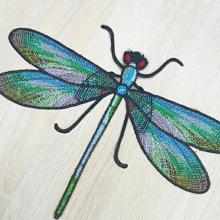 1 шт. модные вышитые аппликации патчи для куртки ткань большая крутая Стрекоза
