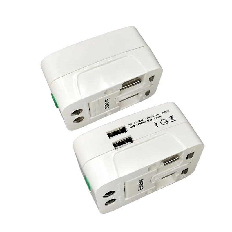 Все в одном Универсальный международный адаптер PluG 2 USB Порты и разъёмы World Travel AC