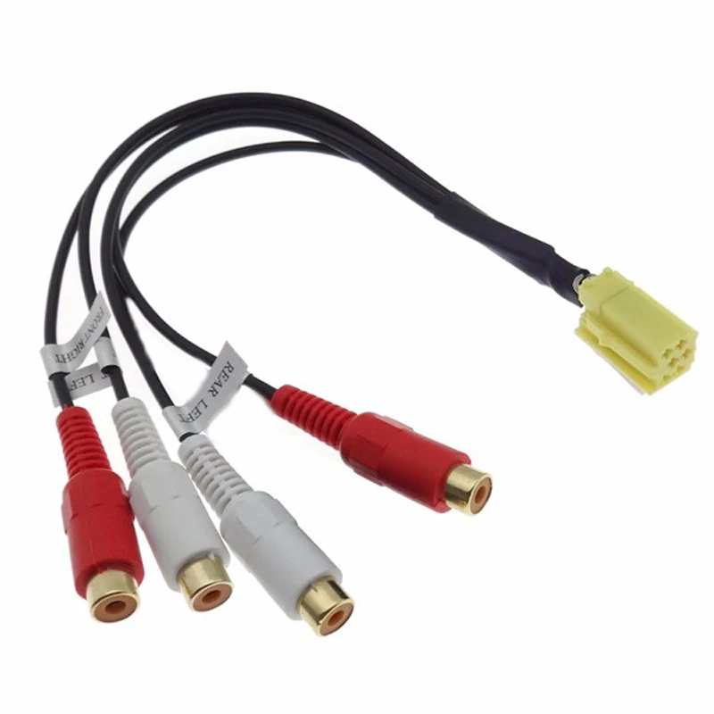 Biurlink 2 шт. 6PIN Mini ISO 4RCA Aux аудио вход адаптер кабель для Fiat голубой Точный грандинг VDO