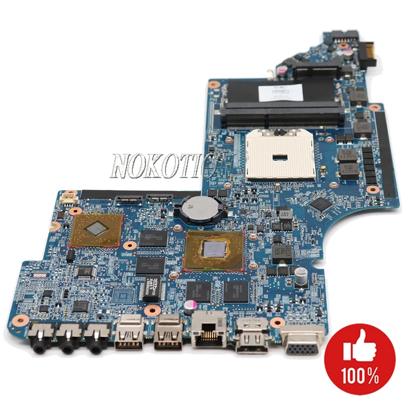 NOKOTION 650854-001 основная плата для hp Pavilion DV6 DV6-6000 Материнская плата ноутбука Разъем fs1 DDR3 HD6750 1 Гб