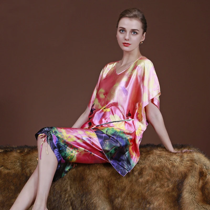 Ladies Summer 2016 Sexy Silk Satin Pajamas Set Pyjama Round Neck Pijama Two-Piece Sleepwear Fashion Nightwear Women | Женская одежда