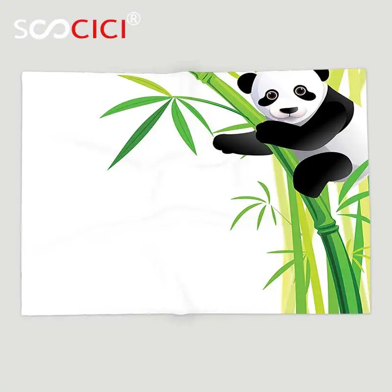 

Мягкое Флисовое одеяло на заказ, животное, Декор, коллекция, молодые панды, подвешивается на бамбуковое дерево, лес, дикая природа, тропическая среда