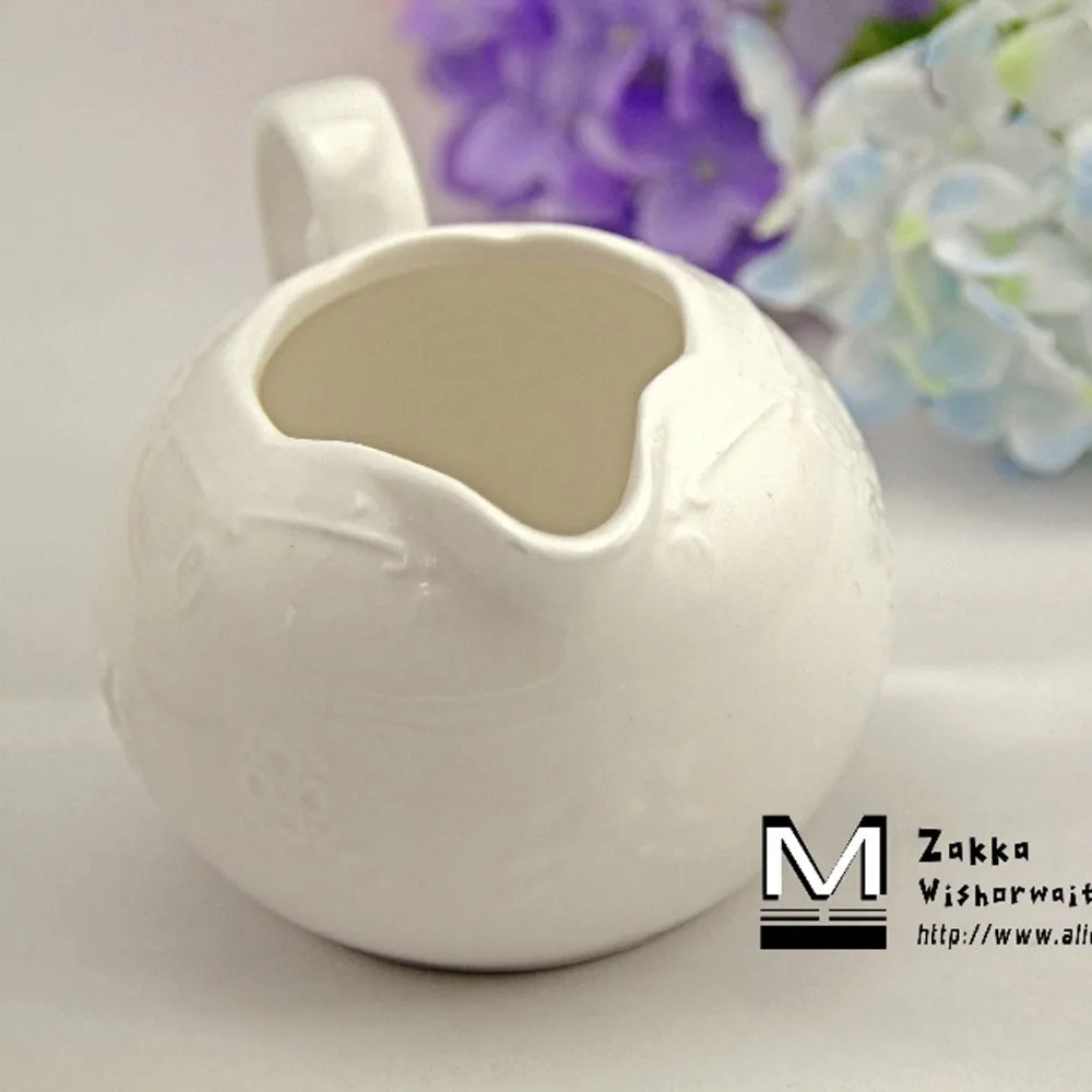 1 шт. Новинка KEYAMA белая кружевная бабочка рельефная керамическая банка для молока